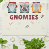 Weihnachts-Gnome-Familie Niedlich, die Gnome ausbl Geschirrtuch (Gefaltet)