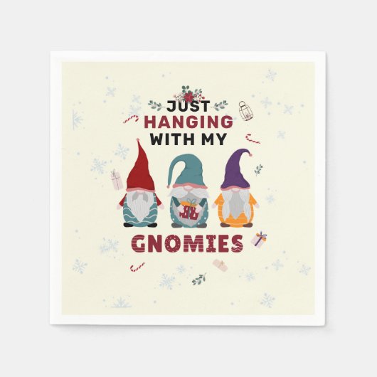 Weihnachts-Gnome-Familie Niedlich, die Gnome ausbl Serviette (Vorderseite)
