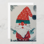 Weihnachts-Gnome-Farbkarte Einladung (Vorne/Hinten)