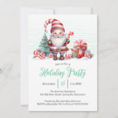 Weihnachts-Gnome-Feier Einladung (Vorderseite)