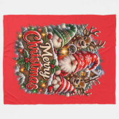 Weihnachts-Gnome Fleecedecke (Vorderseite (Horizontal))