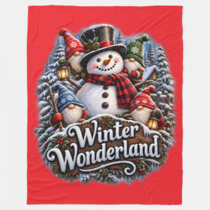 Weihnachts-Gnome Fleecedecke
