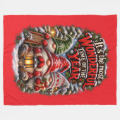 Weihnachts-Gnome Fleecedecke (Vorderseite (Horizontal))