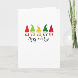 Weihnachts-Gnome Frohe Feiertage Festliche Farben Karte