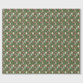 Weihnachts-Gnome für Feiertage Pattern Grün Geschenkpapier (Flach)