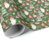 Weihnachts-Gnome für Feiertage Pattern Grün Geschenkpapier (Rolleneckpunkt)