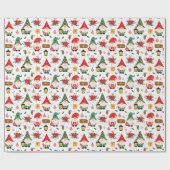 Weihnachts-Gnome Geschenkpapier (Flach)