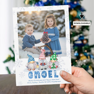 Weihnachts-Gnome GNOEL Gruß Ein Foto Feiertagskarte
