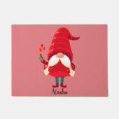 Weihnachts-Gnome halten eine Candy Cane Fußmatte (Vorderseite)