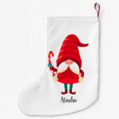 Weihnachts-Gnome halten eine Candy Cane Kleiner Weihnachtsstrumpf (Rückseite)