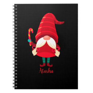 Weihnachts-Gnome halten eine Candy Cane Notizblock