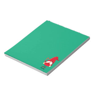 Weihnachts-Gnome halten eine Candy Cane Notizblock