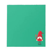 Weihnachts-Gnome halten eine Candy Cane Notizblock (Vorderseite)