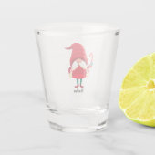 Weihnachts-Gnome halten eine Candy Cane Schnapsglas (Rückseite)