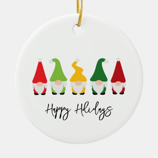 Weihnachts Gnome Happy Holidays Jahr Spaß Keramik Ornament (Vorne)