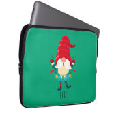 Weihnachts Gnome Holding Weihnachtsleuchten Laptopschutzhülle (Vorne Rechts)