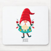 Weihnachts Gnome Holding Weihnachtsleuchten Mousepad (Vorne)