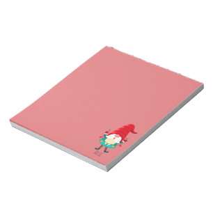 Weihnachts Gnome Holding Weihnachtsleuchten Notizblock