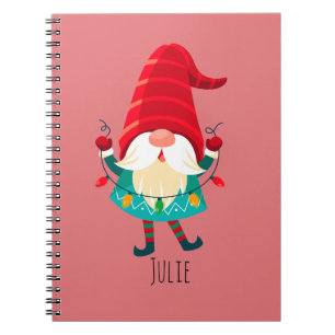 Weihnachts Gnome Holding Weihnachtsleuchten Notizblock
