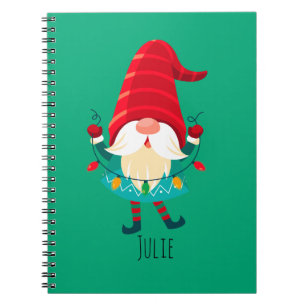 Weihnachts Gnome Holding Weihnachtsleuchten Notizblock