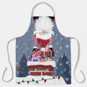 Weihnachts-Gnome im Schornstein Schürze (Vorderseite)