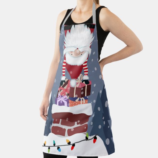 Weihnachts-Gnome im Schornstein Schürze (InSitu)