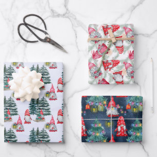 Weihnachts-Gnome im Winter Geschenkpapier Set