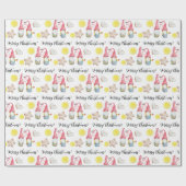 Weihnachts-Gnome in Liebe Wasserfarbe Handgemalt Geschenkpapier (Flach)