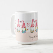 Weihnachts-Gnome in Liebe Wasserfarbe Handgemalt Kaffeetasse (Vorderseite Links)