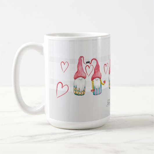 Weihnachts-Gnome in Liebe Wasserfarbe Handgemalt Kaffeetasse (Links)