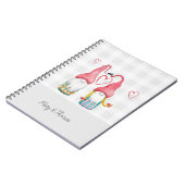 Weihnachts-Gnome in Liebe Wasserfarbe Handgemalt Notizblock (Linke Seite)