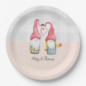 Weihnachts-Gnome in Liebe Wasserfarbe Handgemalt Pappteller (Vorderseite)