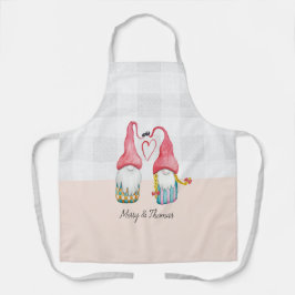 Weihnachts-Gnome in Liebe Wasserfarbe Handgemalt Schürze
