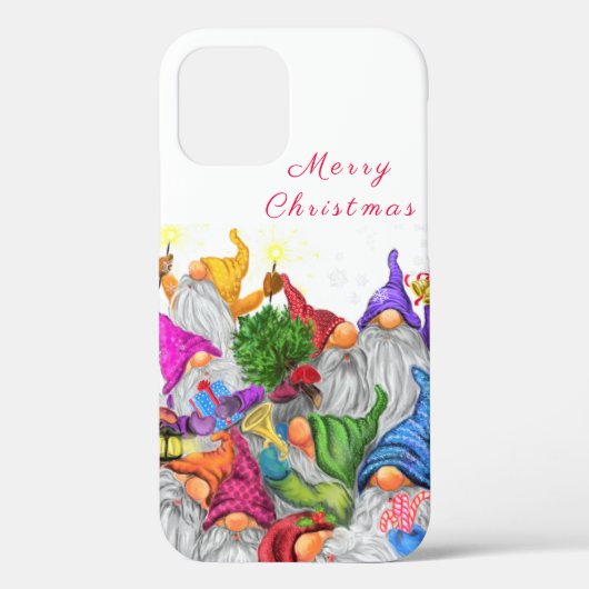 Weihnachts-Gnome iPhone Case - Ihr Text (Rückseite)