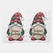 Weihnachts-Gnome-Jahreszeit Geschirrtuch (Horizontal)
