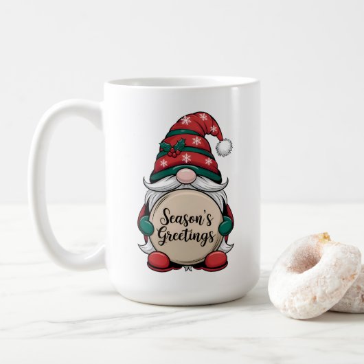 Weihnachts-Gnome-Jahreszeit Kaffeetasse (Mit Donut)