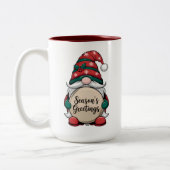 Weihnachts-Gnome-Jahreszeit Zweifarbige Tasse (Links)