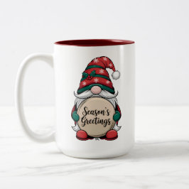 Weihnachts-Gnome-Jahreszeit Zweifarbige Tasse