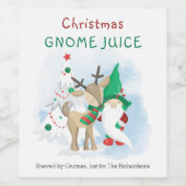Weihnachts Gnome Juice Braut von Gnomes für .. Weinetikett (Einzelnes Label)