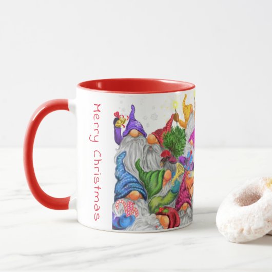 Weihnachts-Gnome-Kaffeetasse Tasse (Mit Donut)