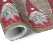 Weihnachts-Gnome Kariert Country Style Geschenkpapier (Rolleneckpunkt)