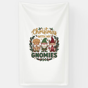 Weihnachts-Gnome Lichterkette Zuckerstange Banner