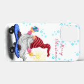 Weihnachts-Gnome mit Skateboard iPhone Case (Rückseite (Horizontal))