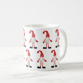 Weihnachts Gnome Nordic Muster Red Grau Weiß Kaffeetasse (VorderseiteRechts)