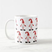 Weihnachts Gnome Nordic Muster Red Grau Weiß Kaffeetasse (Links)