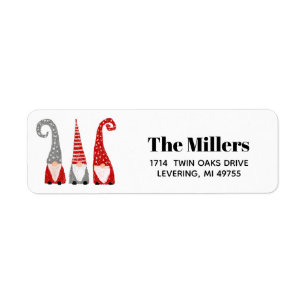 Weihnachts-Gnome Nordic Rot Grau Personalisiert