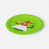 Weihnachts-Gnome-Papier Feiertage-Teller Pappteller (Schrägansicht)