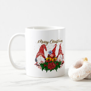 Weihnachts-Gnome Poinsettia Whimsical Woodland Kaffeetasse