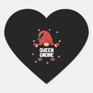 Weihnachts-Gnome Queen Gnome Familie Weihnachten Herz-Aufkleber