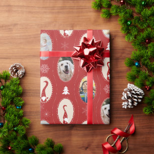 Weihnachts-Gnome Rahmen & 4 benutzerdefinierte Fot Geschenkpapier
